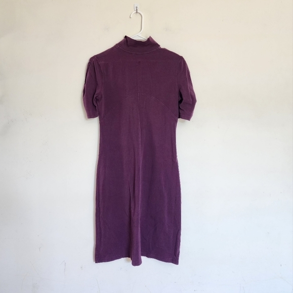 Athleta Plum Quarter Zip Ruched Mid-sleeve Athleisure Dress size Small - Picture 3 of 7